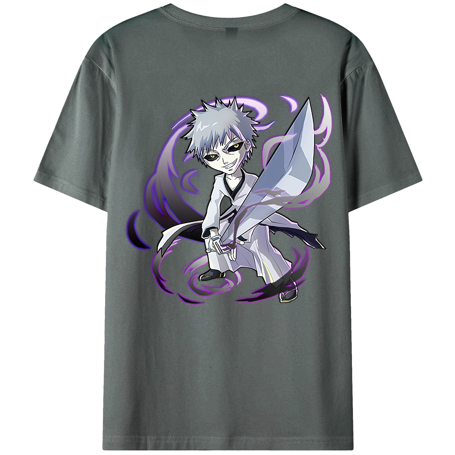 （画像用） ブリーチ 黒崎一護（くろさき いちご）BLEACH Kurosaki Ichigo 綿100％ メンズ半袖Tシャツ（バックプリント） 通気性